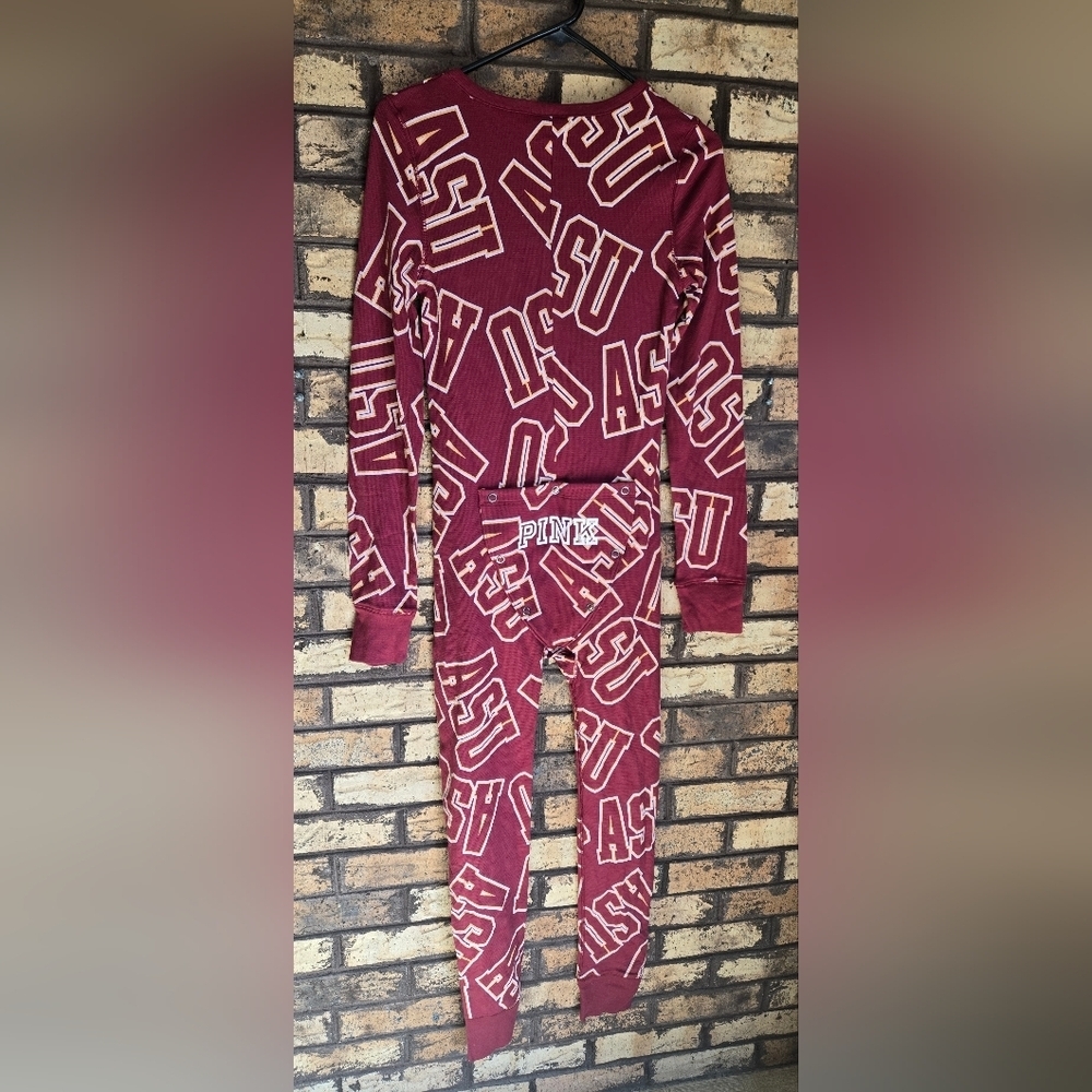 NWT Victoria's Secret PINK Collegiate Collection ASU onesie pajamas - Picture 2 of 7